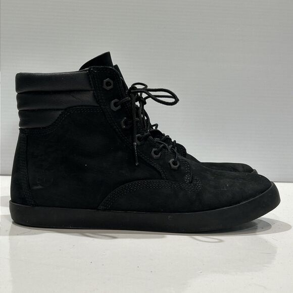 Timberland Women 8.5 Dausette A1KLO Black Nubuck Leather High Top Sneakers - Picture 3 of 13